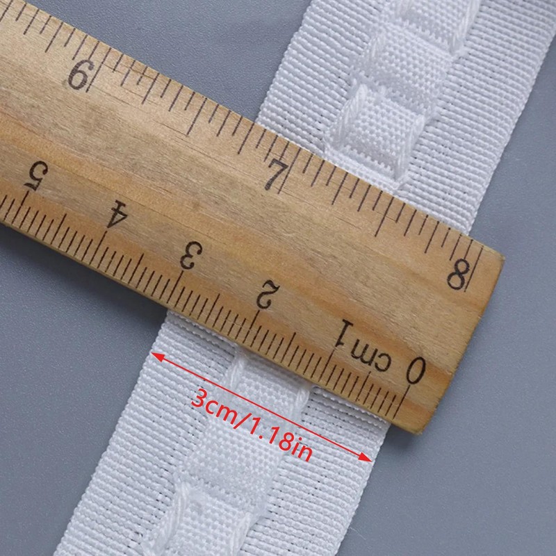 ArrErr Curtain Narrow Header Tape with Strings 30Mx3CM Pull Cord