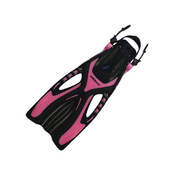 Promate Pace Junior Snorkeling Diving Fins Flippers for Kids, Pink, L/XL (Shoe 1-4, Age 6-10 yrs)