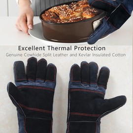 iao.v.p Welding Gloves Fire Heat Resistant, Animal Handling Gloves, Fire work/Welding Protective, 16" Scratches Proof, Grabbing Reptile Bite Resistant XL Size (1 pair 16")