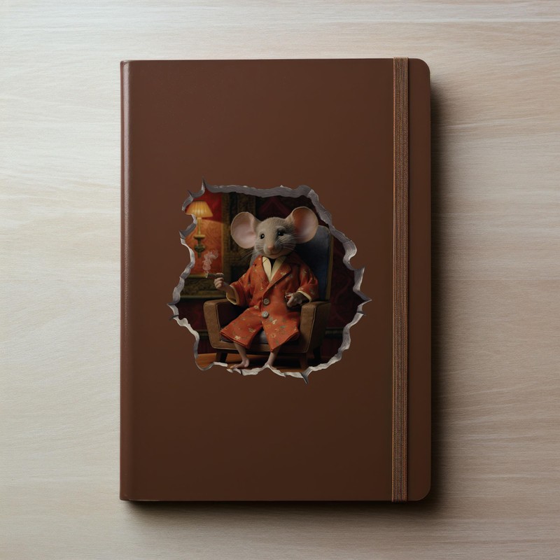 Lounging Gentlemen Mouse in Mouse Hole Decal - Mouse Hole