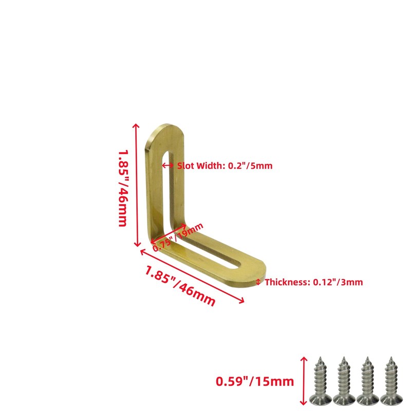 Bitray 10 Pcs Adjustable Corner Braces,L-Shape Bracket with Slot,Right Angle