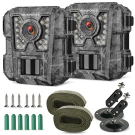 WOSPORTS Mini Trail Camera 2 Pack 24MP 1080P HD Trail Cam with Night Vision Motion Activated Game Camera for Outdoor Wildlife Monitoring