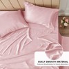 CozyLux Satin Sheets Queen Size - 4 Piece Pink Bed