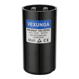 VEXUNGA 540-648 uF MFD 110-125 VAC 50/60 Hz Round Motor Start Capacitor CD60 Single Phase Capacitors for AC Motors Starting or Pool Pump or Well Pump