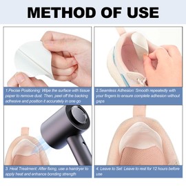 Shoe Heel Repair, 4 Pairs Self-Adhesive Inside Shoe Patches Kit for Repair Holes