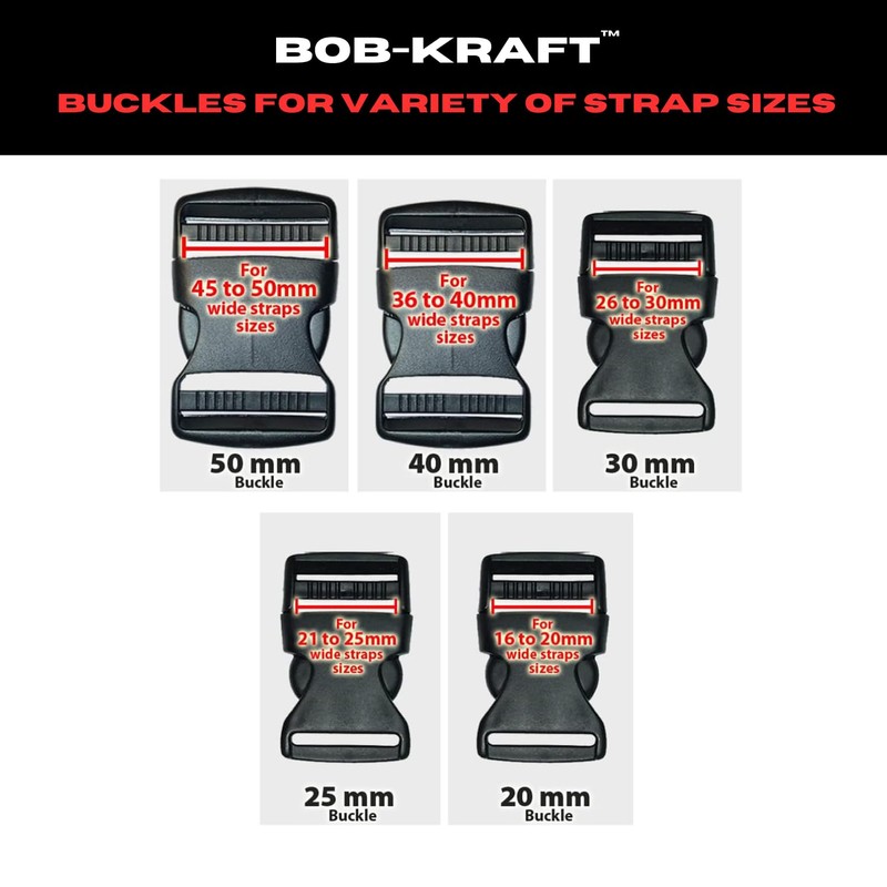 BOB-KRAFT - 1 x 40 mm buckle buckle, plastic click