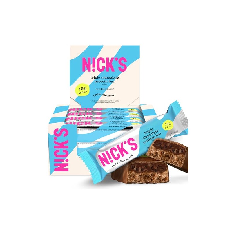 Nick’s Triple Chocolate Protein Bars – 12-Count Box | High