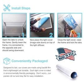 Fluorescent Light Cover for Classroom Ceiling Lights - Premium Backlit Film Insert 2x4 (22.38"x46.5") Florescent Fixture (Pack of 1) School, Office, Sensory, Improve Focus, Eliminate Headaches - Star