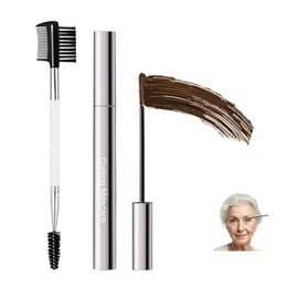 Máscara de pestañas marrón para mujeres mayores de 60 años, impermeable, volumen y longitud para mujeres maduras con pestañas adelgazantes, sin grumos