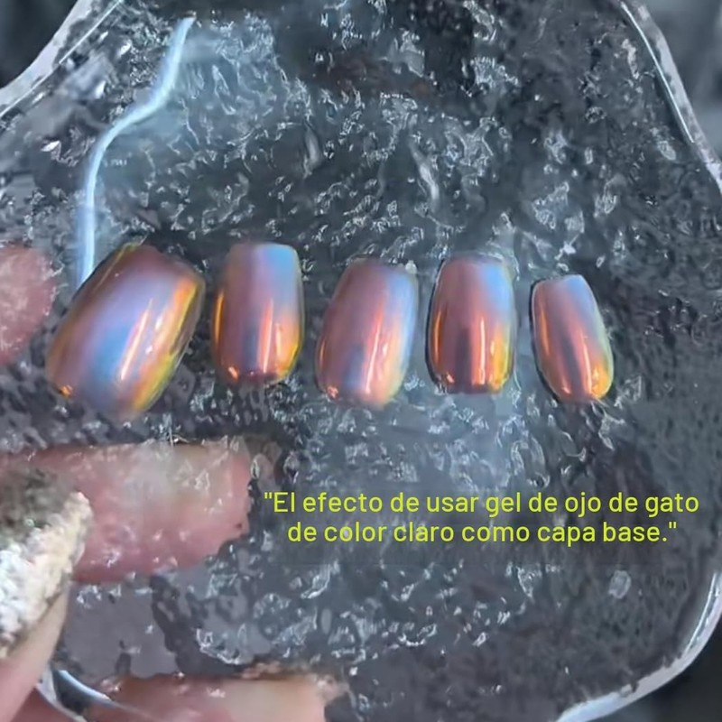 Polvo de Uñas Cromado Holográfico Espejo de Dona Glaseada Aurora