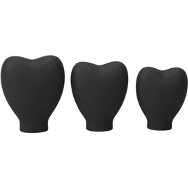 3 Fundas para Brochas de Maquillaje, Tapa Protectora de Brochas Cosméticas en Forma de Corazón de Silicona Portátil para Mujeres Y Niñas(Negro)