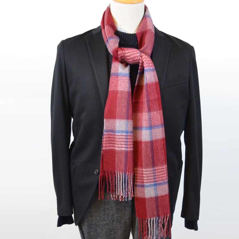 New Colors Luxury Cashmere Scarf, Solid Color, Plaid, Border, Women's,