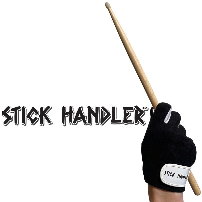 STICK HANDLER Full Finger Drum Gloves Black (Large)