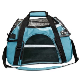 Furhaven Pet Carrier for Cats and Small Dogs - Water-Resistant Multipurpose Travel and Hiking Tote Bag Crate with Weather Guard, Robin Blue, Large