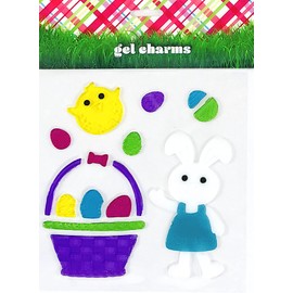 Easter Gel Window Clings Spring Glass Decor Decorations Stickers Cling Gel for Kids Includes Bunnies Chicks Egg Hunt Flowers reusuable and Easy to Remove