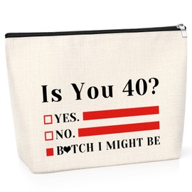 Turning 40 Birthday Gift for Women Funny 40th Birthday Gift for Her Makeup Bag Forty Year Old Birthday Gift Sweet 1984 Birthday Gift for Grandmother Cosmetic Bag Happy 40 Year Old Birthday Gift