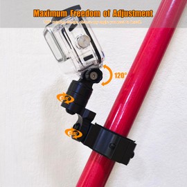 Teurroie Adjustable UTV ATV Roll Cage Camera Mount Clamp for Insta360 Gopro Hero, Fits 1'' 1.5'' 1.75'' 2'' Tube Roll Bar, Action Camera Mount Holder for Polaris Ranger RZR Can-Am Maverick