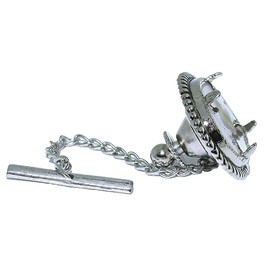 18x13 FLAT GLUE DOWN CAB FAUX PRONG SILVERPLATED TIE TACK CLUTCH CHAIN MOUNTING