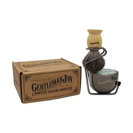 Gentleman Jon Complete Shaving Brush Kit | Contains 4 Shaving Essentials Including Shave Brush, Shave Bowl, Shave Soap and Shave Stand