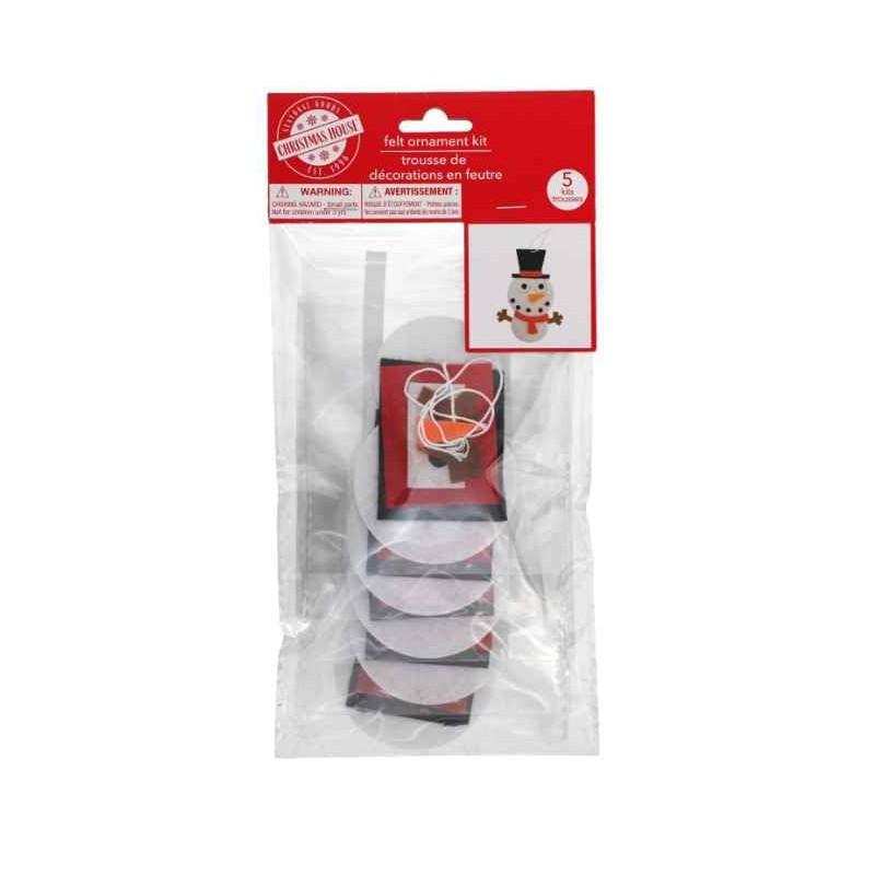 Simplified Treasures Snowmen Felt Ornament DIY 5ct kit Christmas Decor