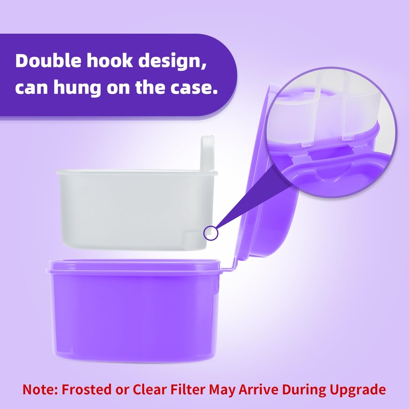 Denture Soaking Cup Dental Retainer Case Cleaning with Strainer Basket,