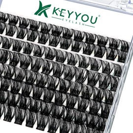 KEYYOU Lash Clusters 96pcs Individual Lashes Y01 D Curl 8-18MIX Cluster Lashes KEYYOU Volume Wispy Lash Extension Soft&Comfortable Easy DIY at Home(Y01,D-8-18MIX)