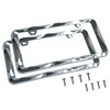 Creathome 3D Curly Wave Pattern Chrome License Plate Frame from