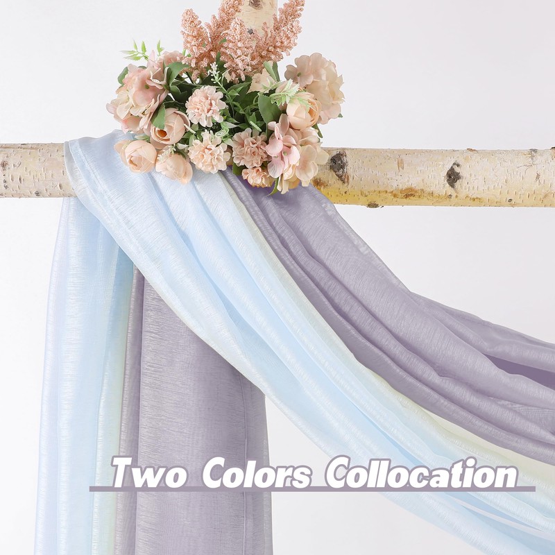 DONREN Lilac Semi Sheer Luxury Scarf for Window - add