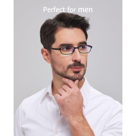 ANRRI Classic Oval Blue Light Blocking Reading Glasses for Women and Men Small Lightweight Black Frame No-Pressure on Nose +1.50 Magnification