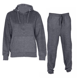 NOROZE Boys Girls Contrast Fleece Gym Sports Joggers Full Tracksuit Set Kids Hoodie Top Tracksuit Bottoms Jogging Suit, charcoal