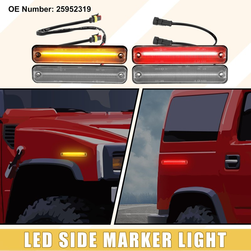 A ABSOPRO LED Side Marker Light 25952319 15114677 Front Rear