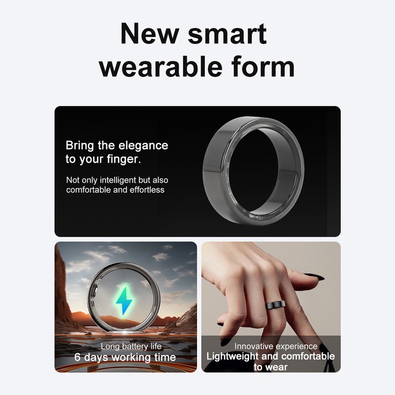 R02 Smart Ring IP68 Waterproof Fitness Tracker Smart Ring Pedometer