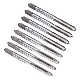 sourcing map 4 Set Metric Hand Taps, M4 x 0.7 H2 Thread Taper + Bottom Tap, 9CrSi Alloy Tool Steel Screw Threading Milling Tapping Tool Kit