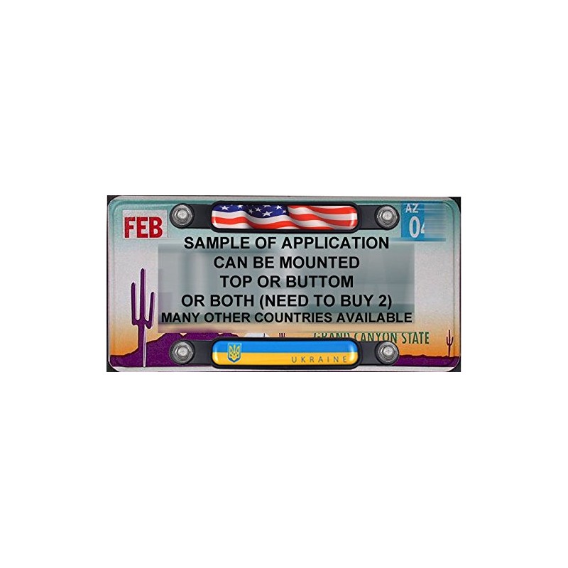 Philippine Philippines Flag Emblem Black Screw On Car License Plate