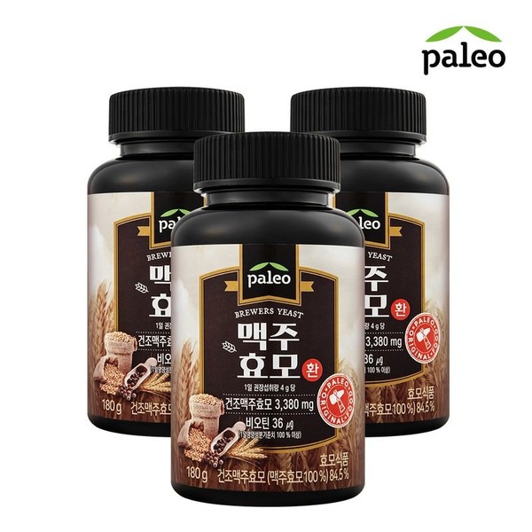 3 cans of Paleo dried beer yeast pills 180g, 3 cans of Paleo dried beer yeast pills 180g / 팔레오 건조맥주효모환 180g 3통, 팔레오 건조맥주효모환 180g 3통