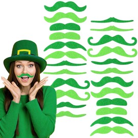 24 unidades de calcomanía para el Día de San Patricio, bigote verde, para el Día de San Patricio, para disfraz de cosplay, Verde, Multiple