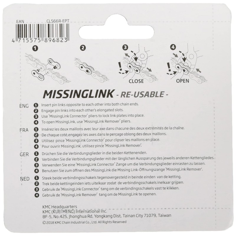 KMC-CL566REPT2 Missing Links for 9SPEED EPT 2 Pairs 1 Set