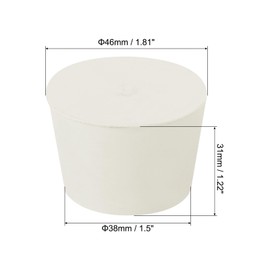 sourcing map Rubber Tapered Plug 38mm to 46mm Solid Test Tubes Bungs Stopper White for Lab Home 5 Pieces