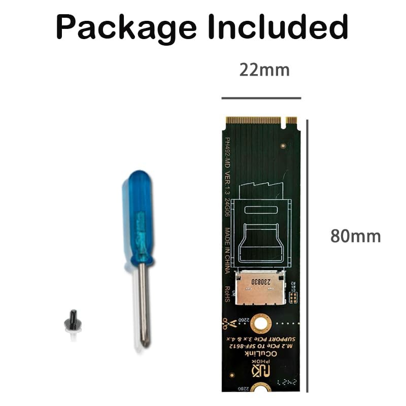 Sintech Oculink SFF-8611/8612 to M.2 NVMe M-Key Interface Adapter Card