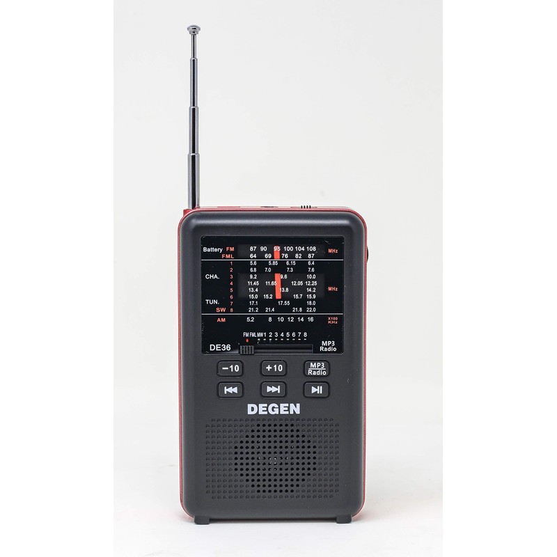 DEGEN DE36 Rechargeable AM FM Shortwave Radio & MP3 Player