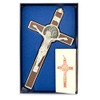 Deluxe Catholic Saint Benedict Wall Crucifix (Silver-Tone)