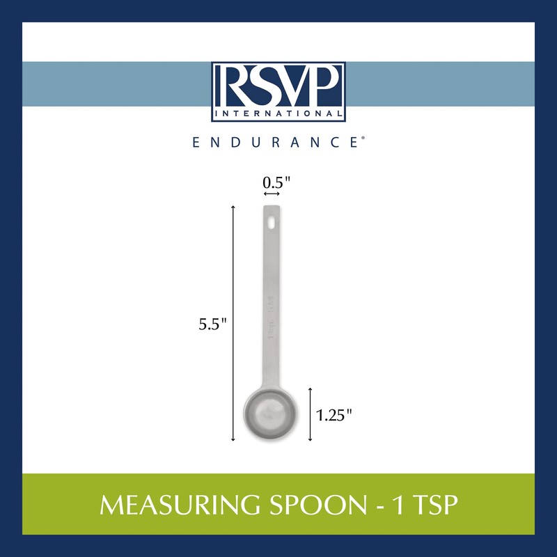 RSVP International Endurance Kitchen Collection Open Stock Measuring Spoon, Stainless