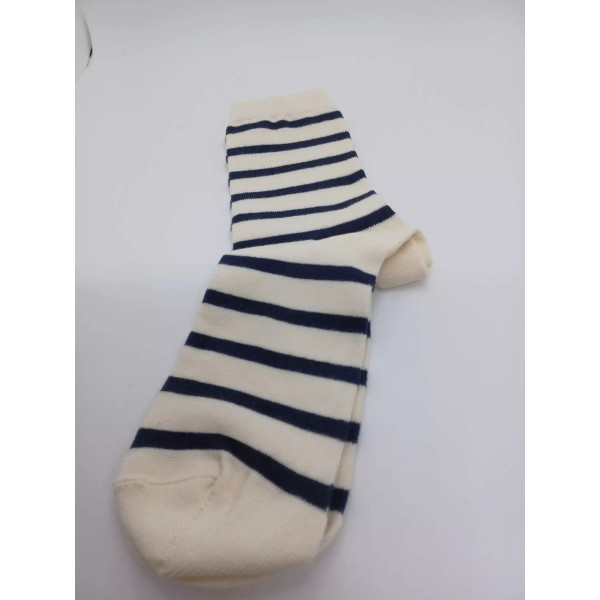 Ladies Perrin Women's Socks Stripe/Beige 100% Cotton Size EU 41/42