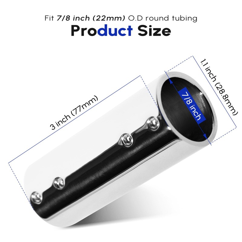 EQUSPUR 2 Pack Rail Straight Connector for 7/8 inch Railing,