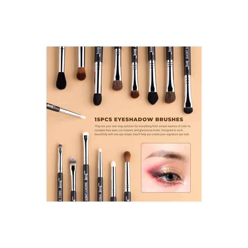 Jessup Set 35 Brochas de Maquillaje Profesionales para Rostro y