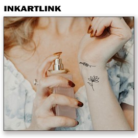 INKARTLINK 2 Weeks Cellular Colored Jagua Tattoo Stickers Set of 2 Cute Waterproof Tattoo Stickers Tattoo Stickers Long Lasting Temporary Tattoos Women Men Men Flower Line