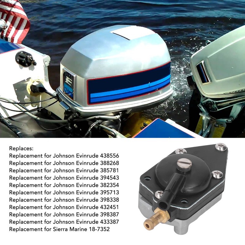 Outboard Fuel Pump with Gasket 438556 Replacement for Johnson Evinrude