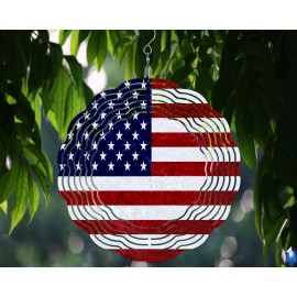 Unbranded US Patriotic Flag 10inch Wind Spinner Birthday Christmas Freedom American V1