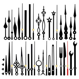 YOCDNOV 14 Styles Black Wall Clock Hands Kit for Small and Large Clock Replacement Metal Clock Hands for Quartz Movement Short Clock Hands Long Lock Hands for DIY Repair Replacement