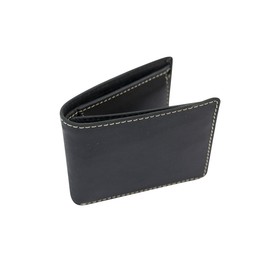 LEAS Mini Wallet Super Thin Small Wallet with Gift Box in Used Look Genuine Buffalo Leather Vintage Collection 10.5 x 8.5 x 1 cm (W x H x D) (Black), black, Classic